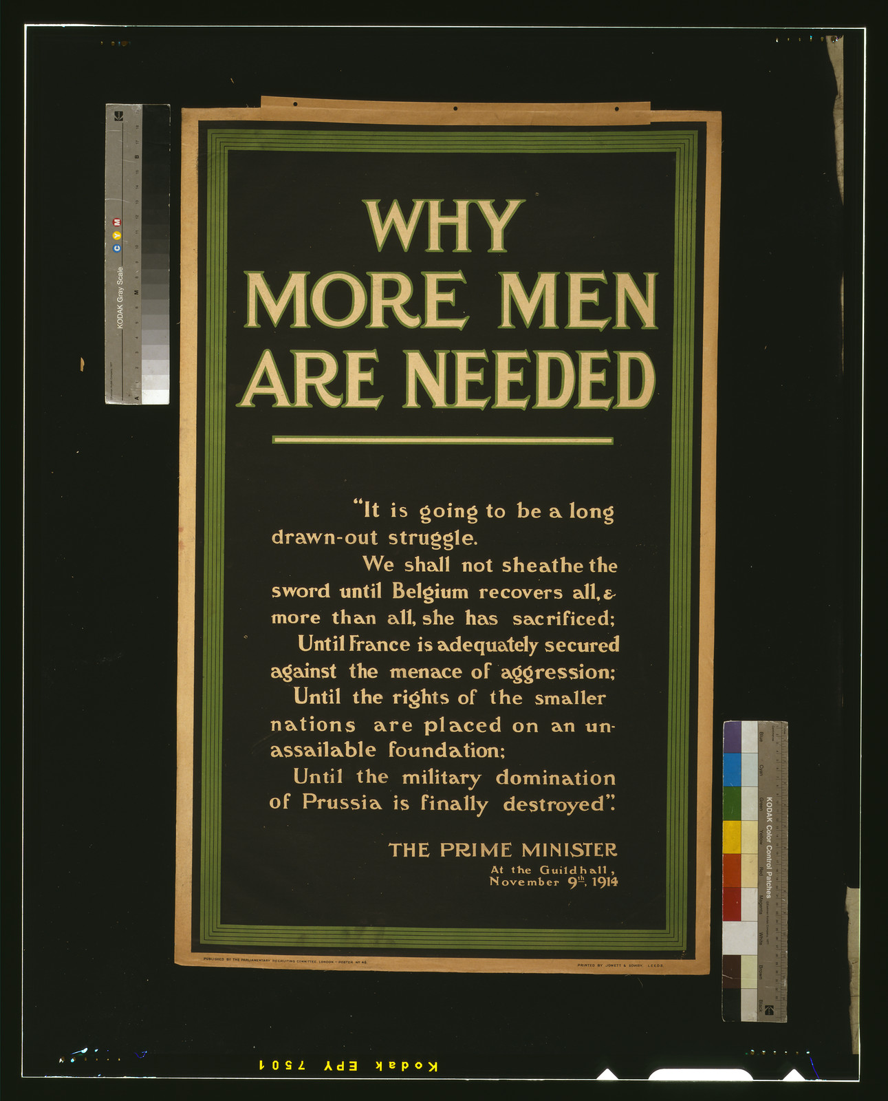 Why more men are needed / printed by Jowett & Sowry, Leeds., London : Parliamentary Recruiting Committee, [1915] — vintage poster