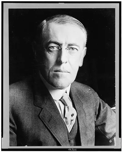 [Woodrow Wilson, head-and-shoulders portrait, facing front]