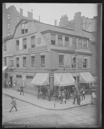 Old Corner Bookstore, first brick building in Boston