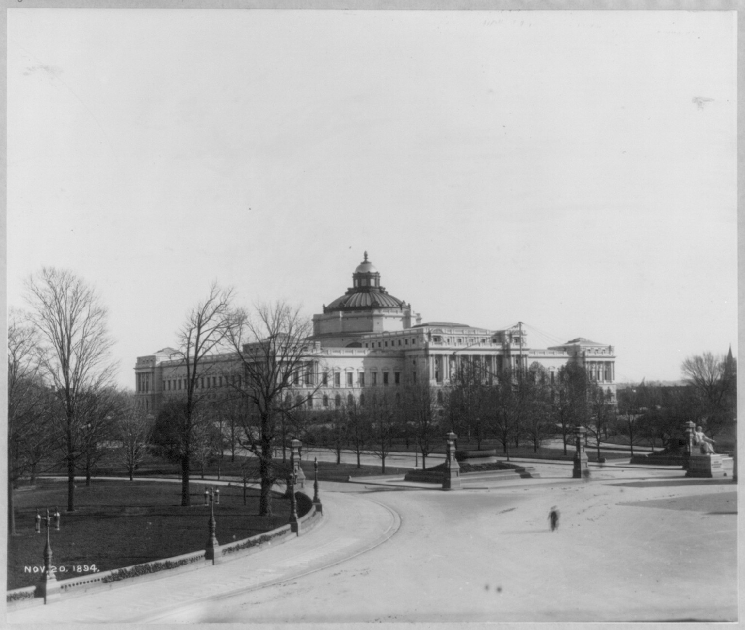 [View of the Library of Congress from the Capitol grounds] — historic photograph