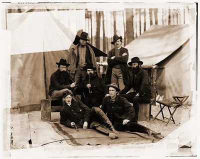 Petersburg Virginia. Group of Engineers and Draughtsmen headquarters Army of the Po