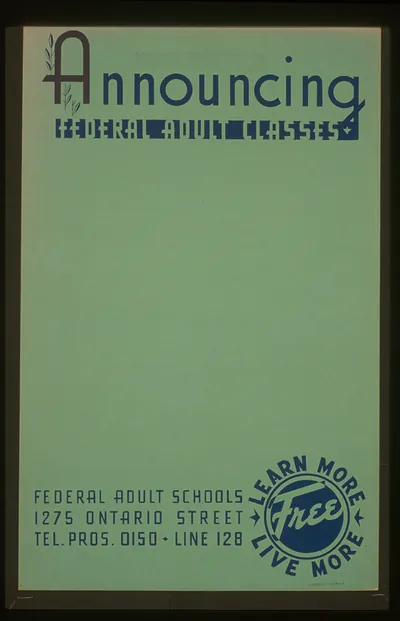 Announcing federal adult classes Learn more - live more.