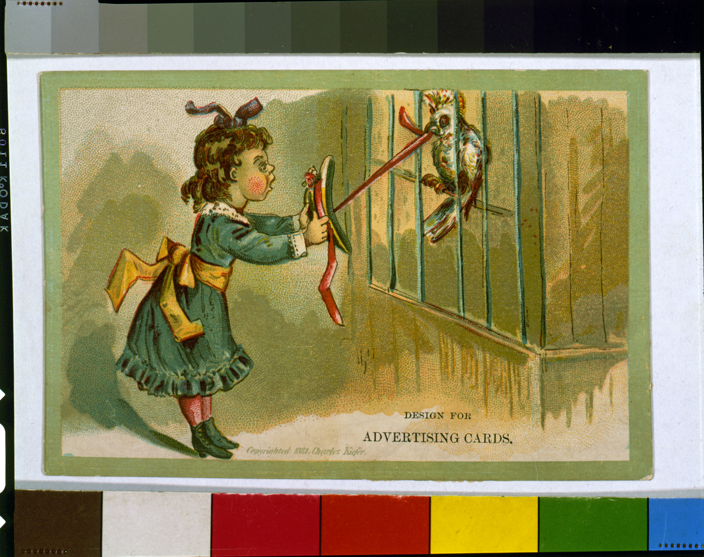 Design for advertising cards, c1881. — antique lithograph