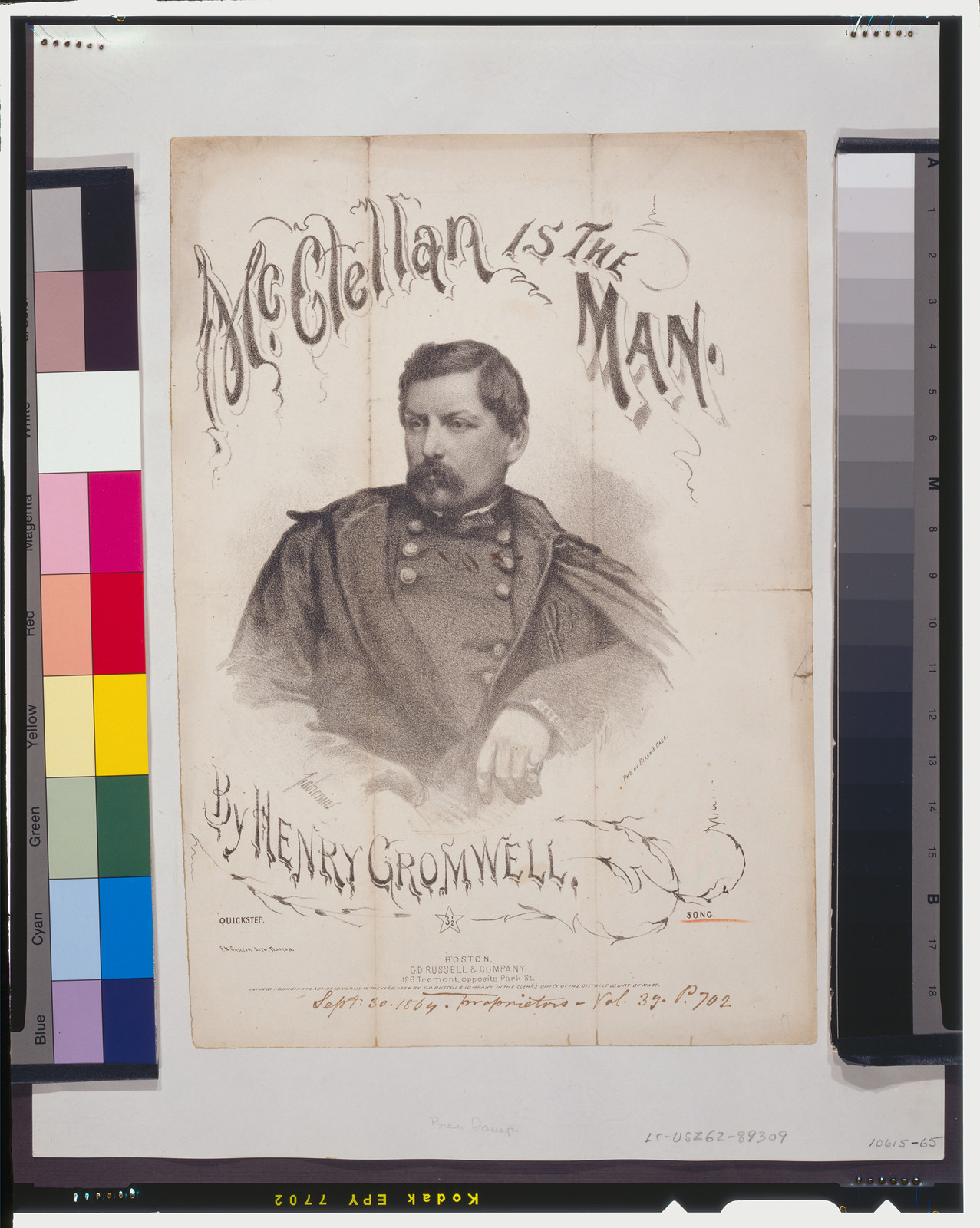 McClellan is the Man, by Henry Cromwell / Fabronius ; F.N. Carter, Lith., Boston., Boston : G.D. Russell & Co. ; c1864. — antique lithograph
