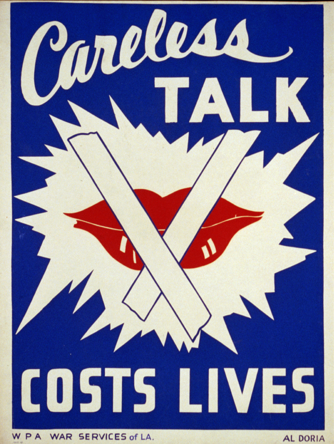Careless talk costs lives / Al Doria., 1941 — vintage poster