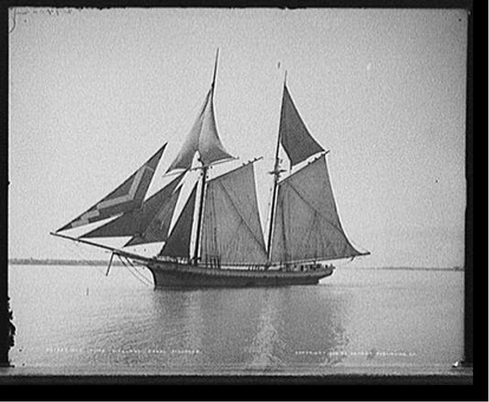 Old time Welland Canal schooner, c1905. — historic photograph