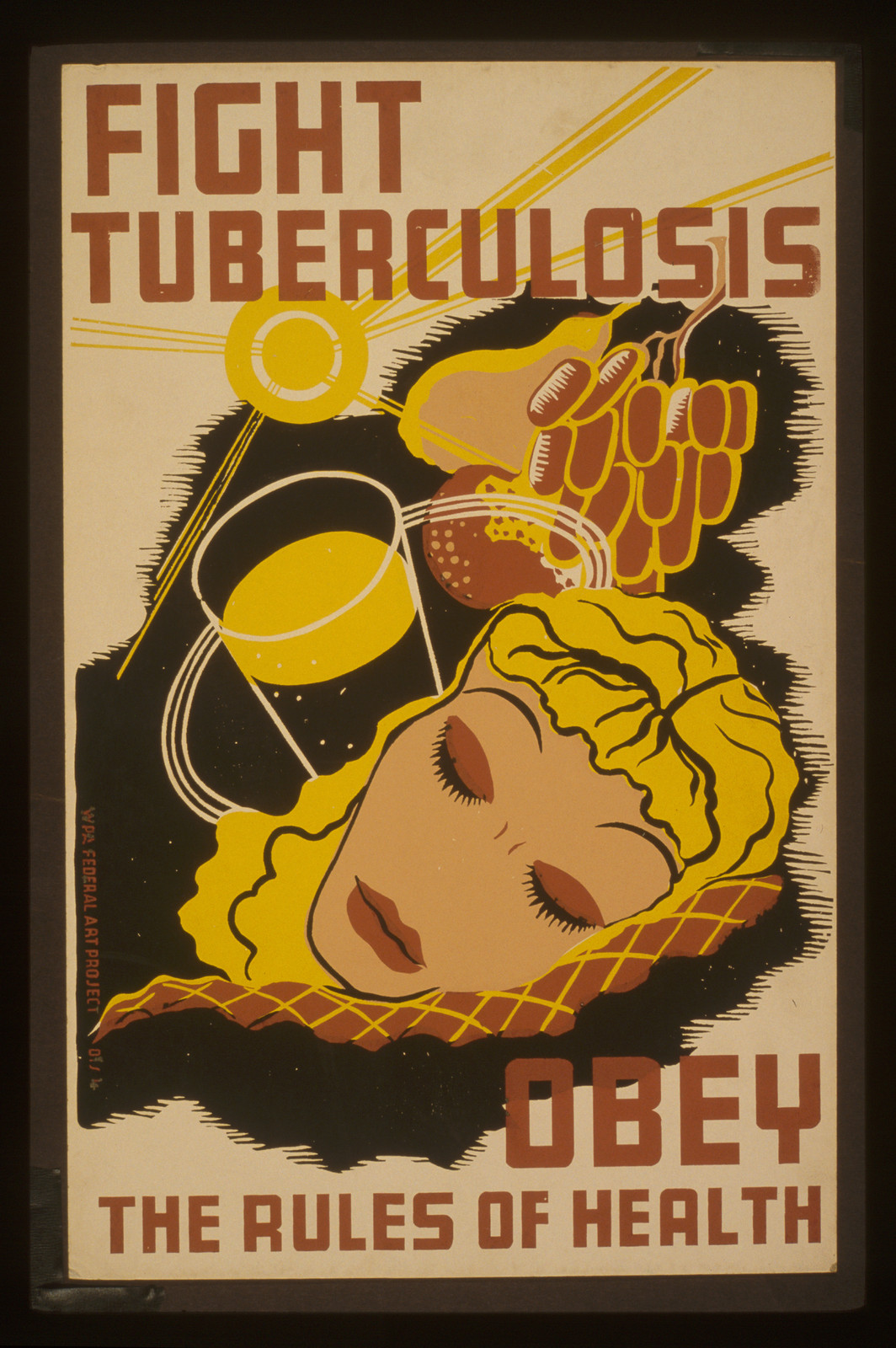 Fight tuberculosis - obey the rules of health, 1936 — vintage poster