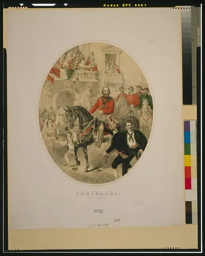 Garibaldi--Entrée à Naples / lith. of Ratellier & Co., New York.