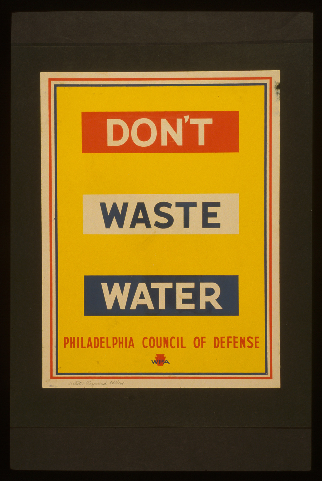Dont waste water, 1941 — vintage poster