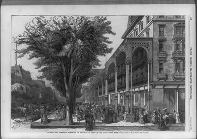 Saratoga - the afternoon promenade on Broadway in front of the Grand Union Hotel