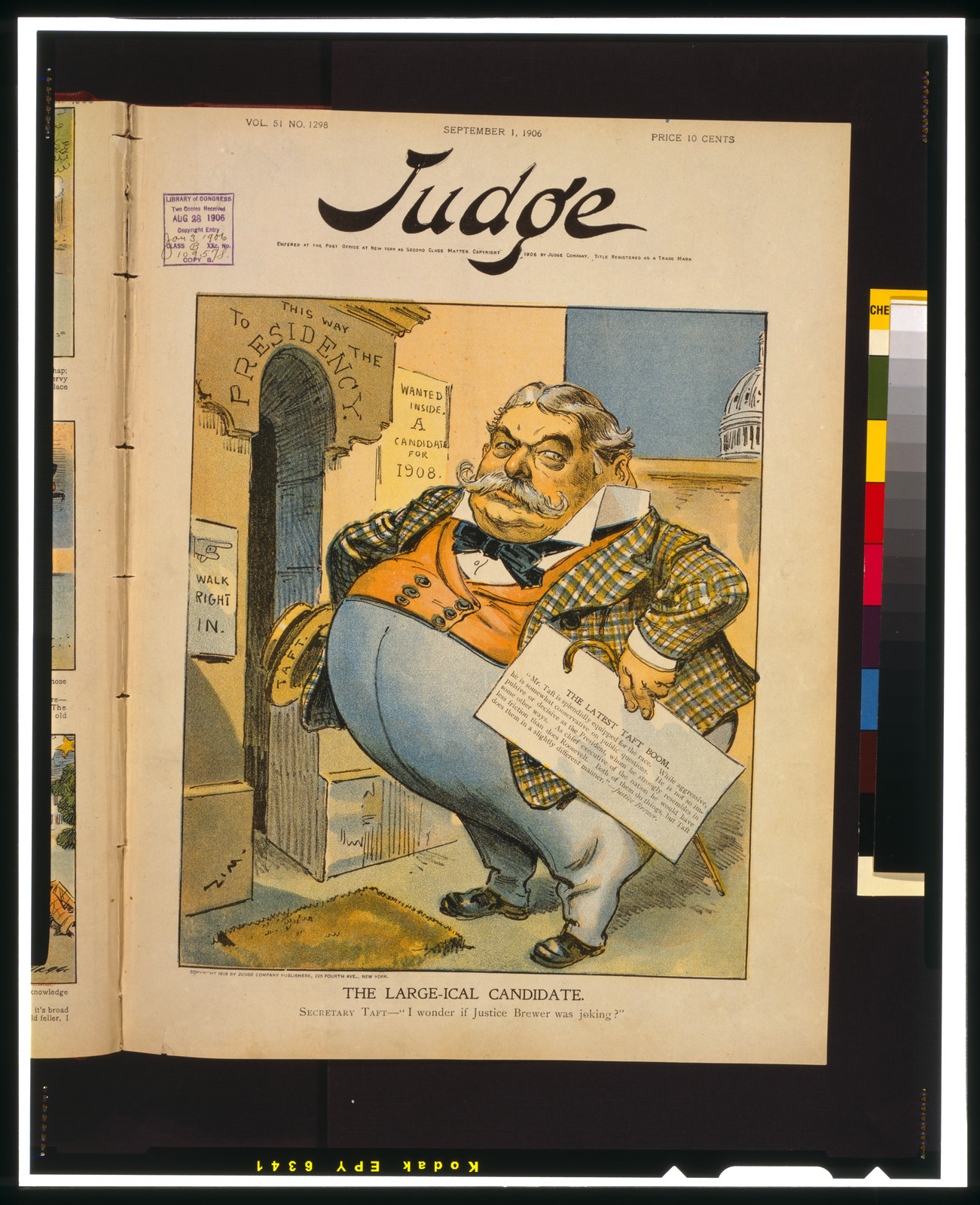 The large-ical candidate / Zim., 1906 Sept. 1. — antique lithograph