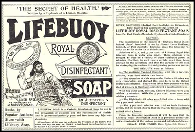 'The Secret of Health' Lifebuoy Royal Disinfectant Soap advertisement