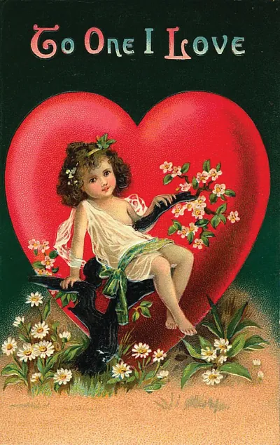 To One I Love" Valentine card with a child and heart