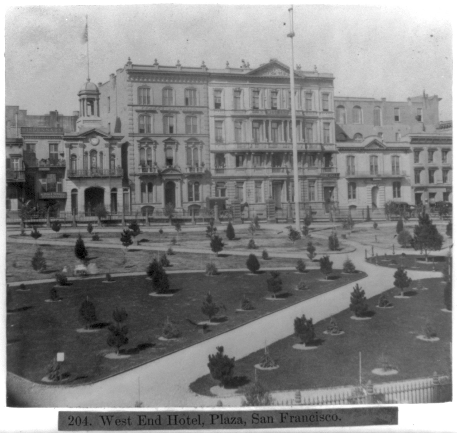 West End Hotel, Plaza, San Francisco, [published 1866] — historic photograph
