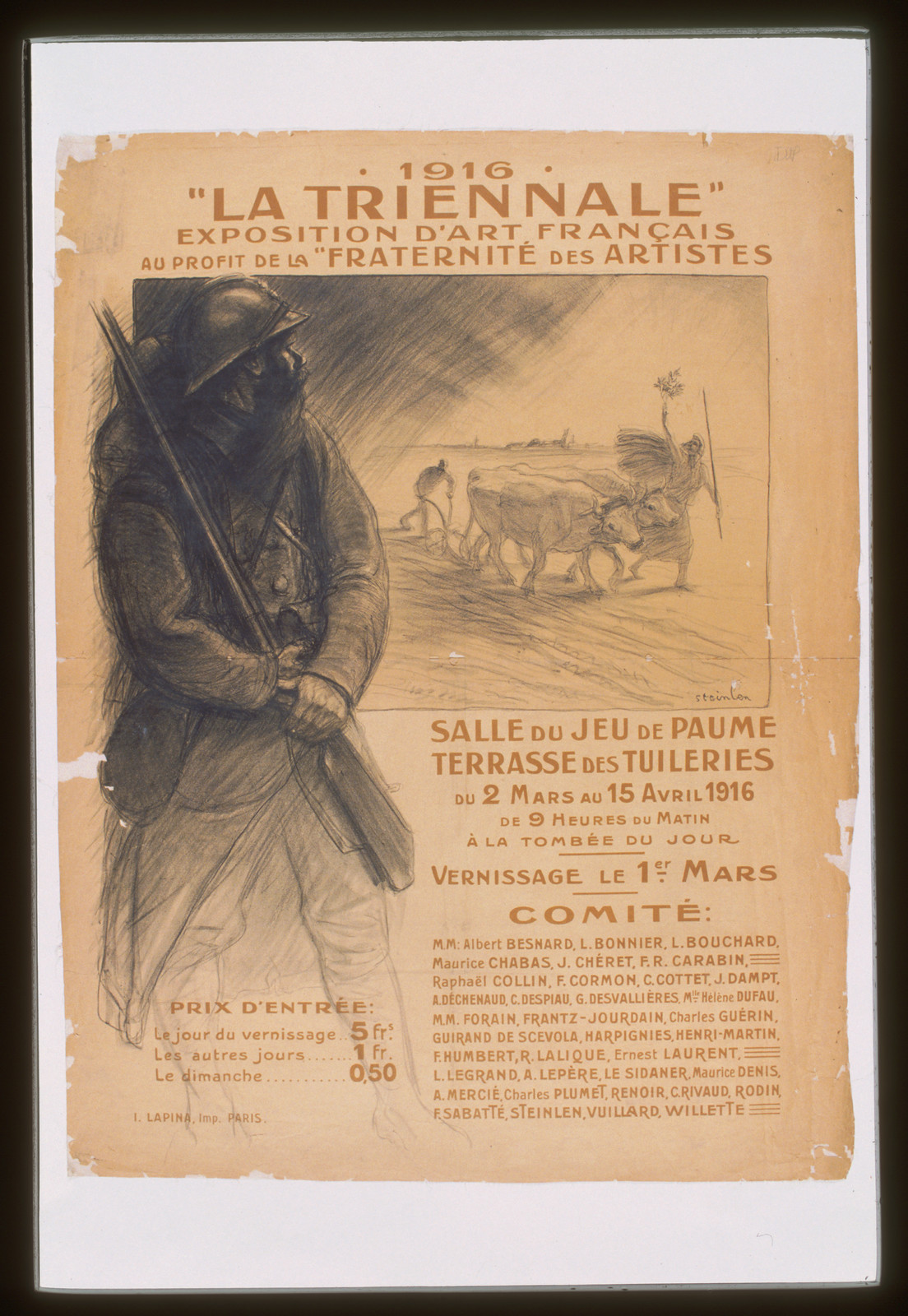 1916 La Triennale, Exposition d'Art Français poster, 1916 — vintage poster