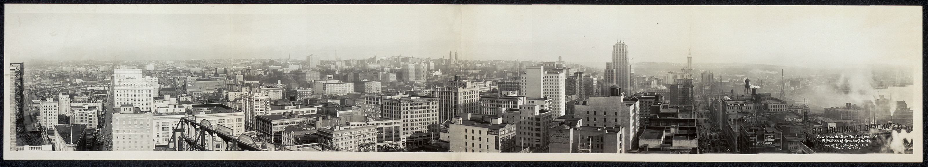 Seattle from New Washington Hotel, 1929, 1929 — historic image