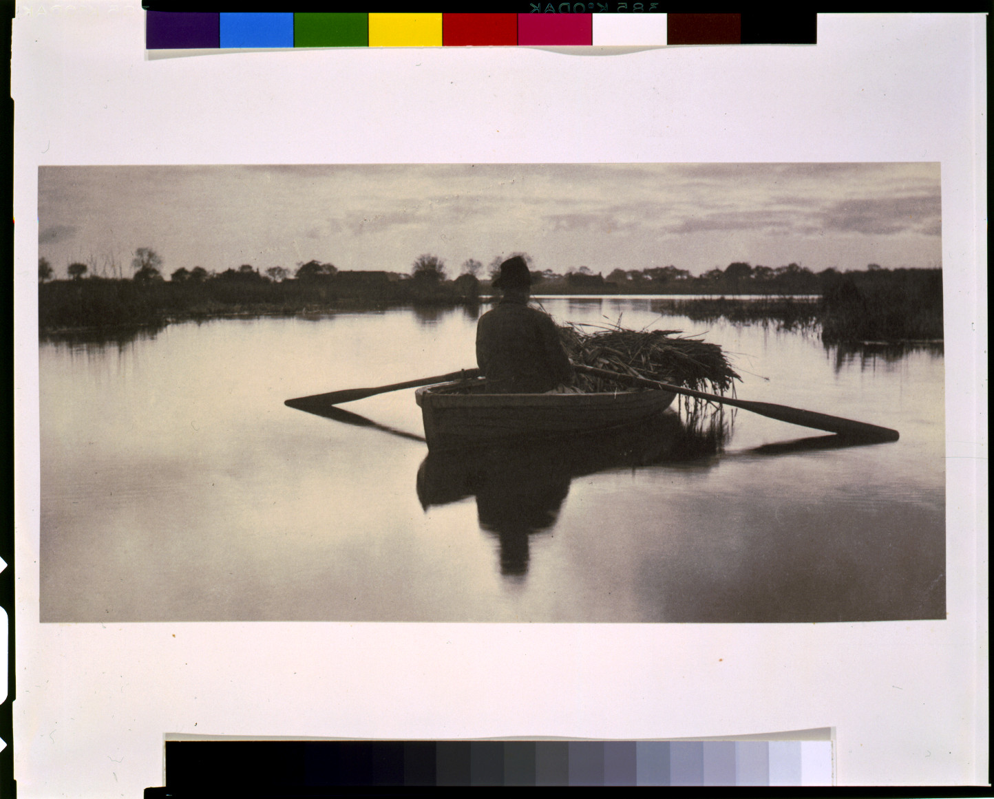 Rowing home the schoof-stuff, 1886 — historic photograph