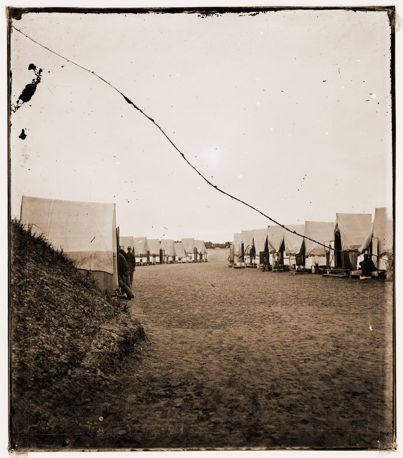 Federal camp on beach, 1861 — historic photograph