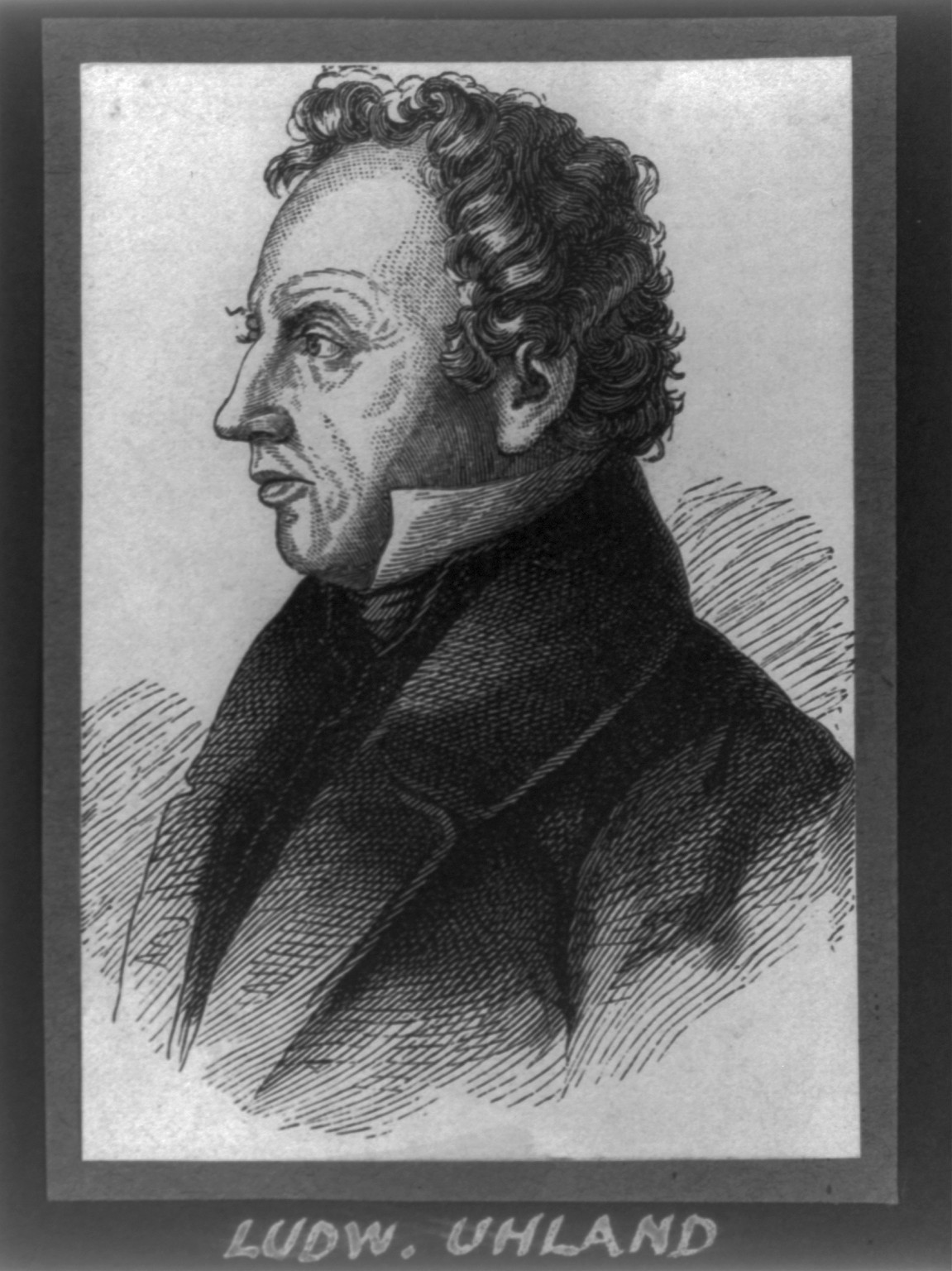 Ludwig Uhland, 1787-1862, [no date recorded on caption card] — antique engraving