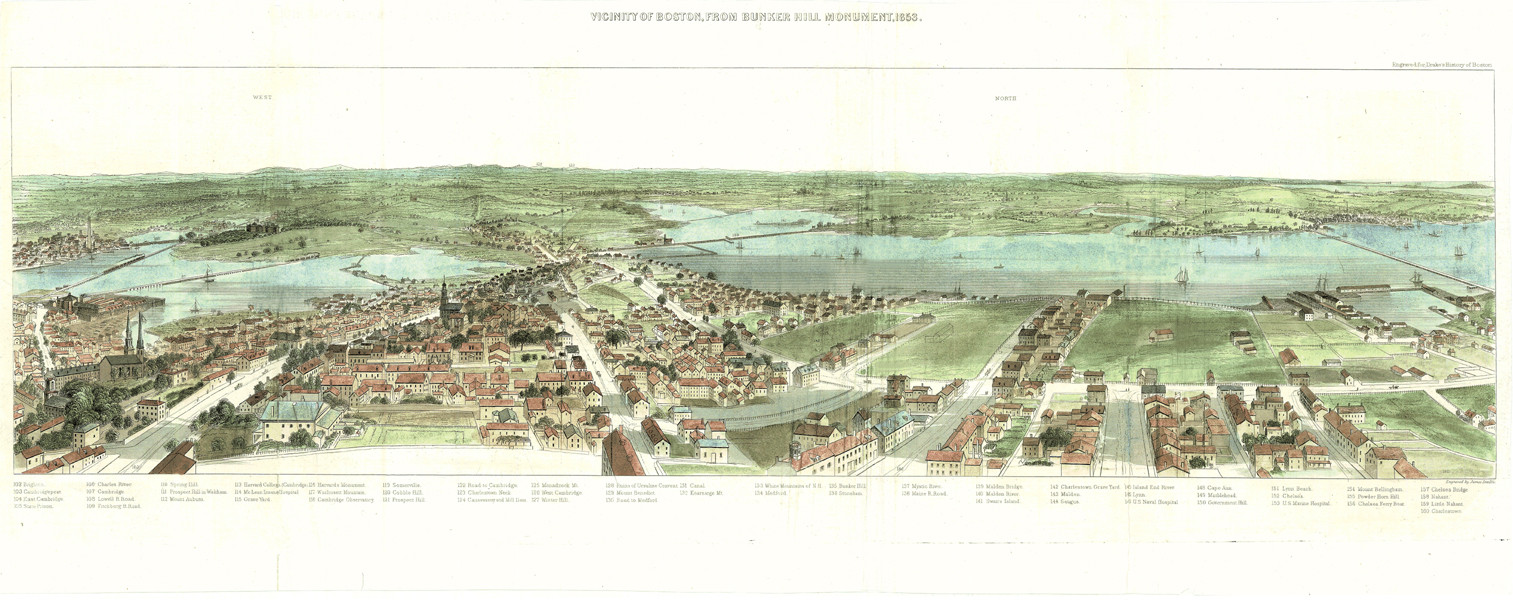 MA-Cambridge-Charles River-1853 — antique map