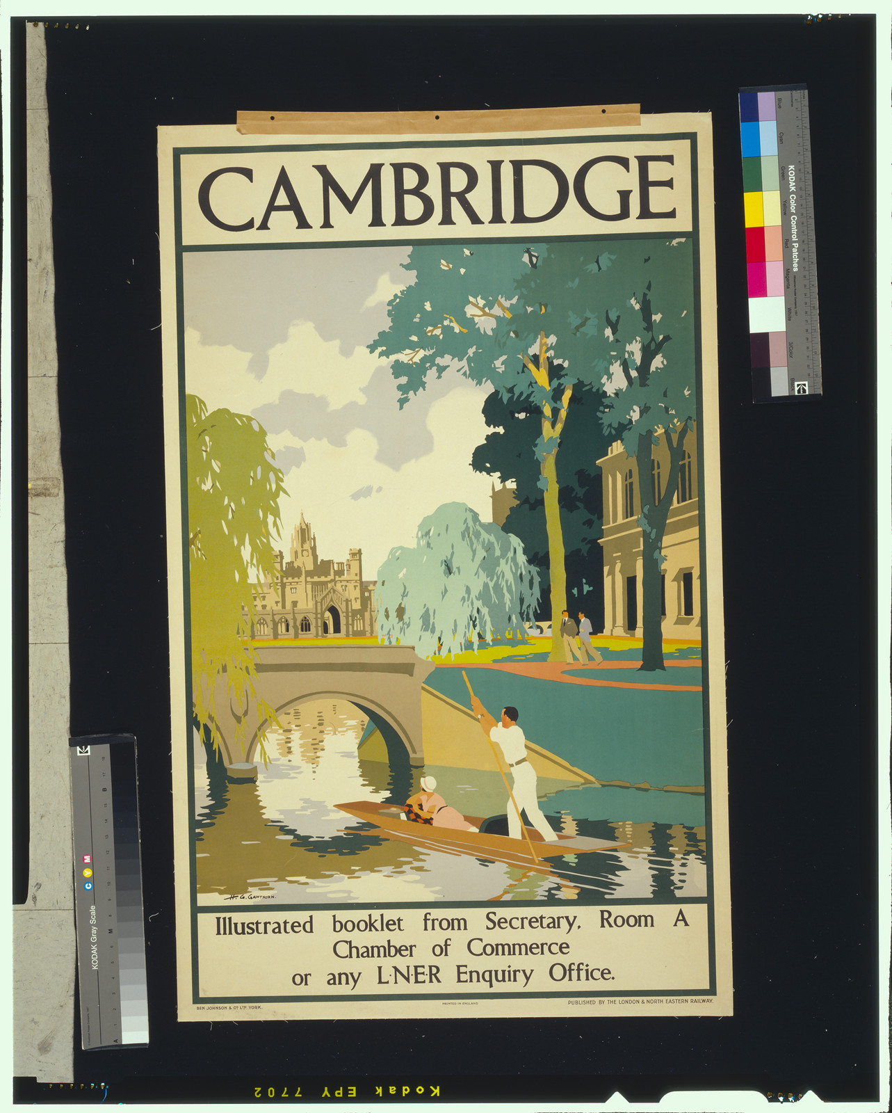 CAMBRIDGE travel poster for LNER illustrated booklet — vintage poster