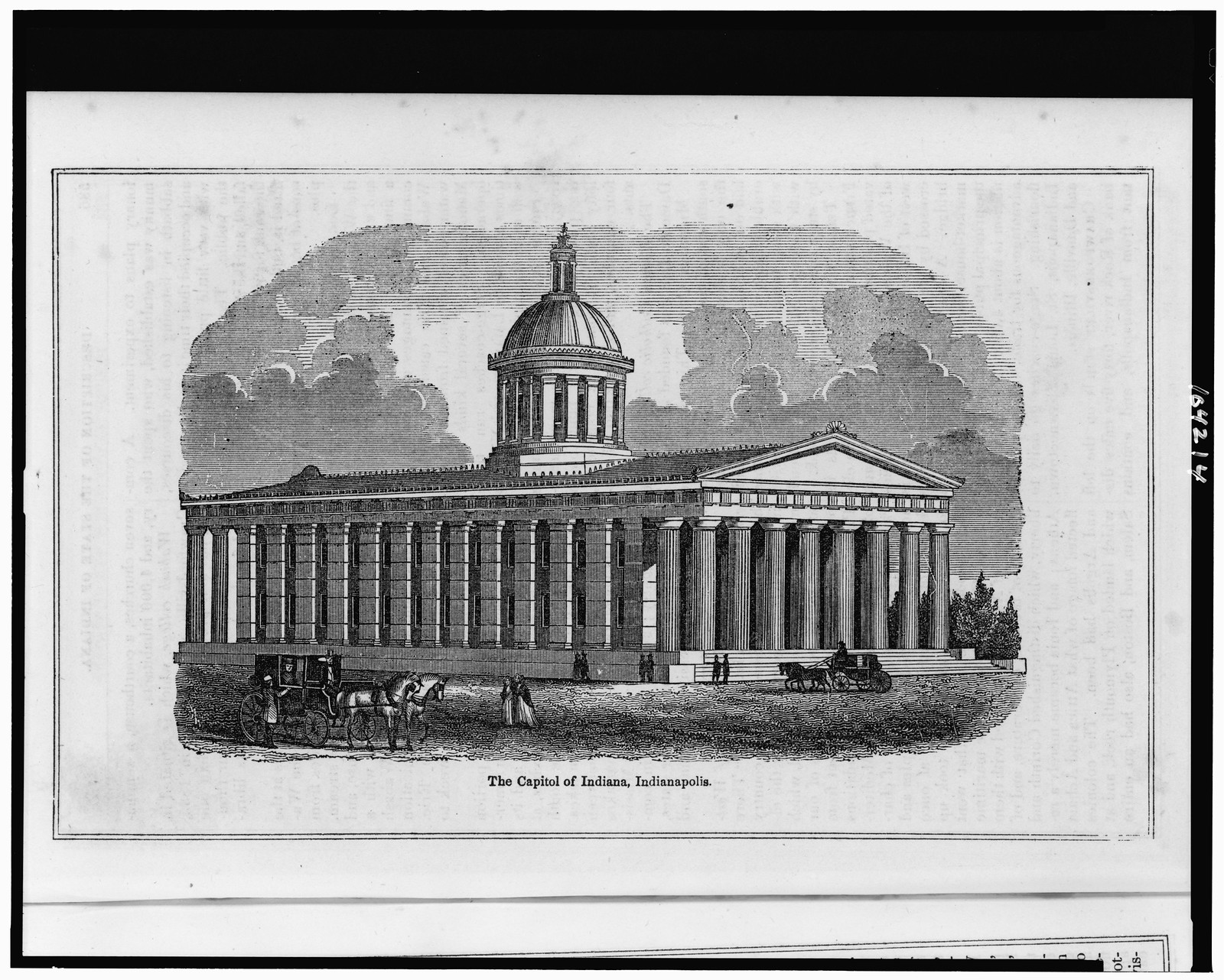 The Capitol of Indiana, Indianapolis, [published 1860] — antique engraving