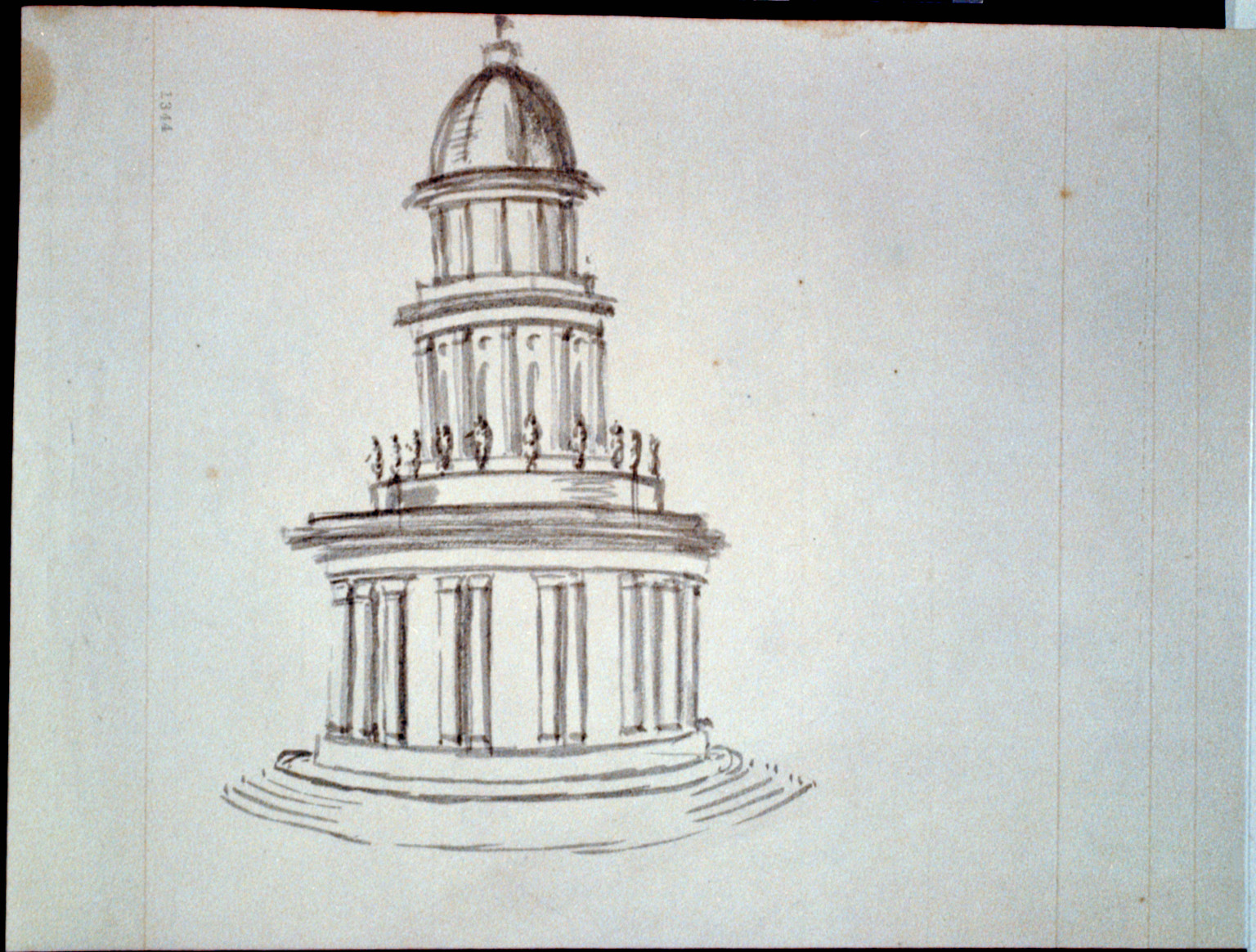 [Monuments, Washington, D.C. Elevation - domed, colonnaded circular structure], and Engineering (ADE) Drawings" (http://www.loc.gov/rr/print/res/103_ade.html)." — historic drawing
