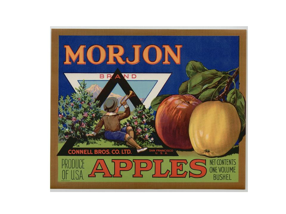 Morjon Brand Apples crate label — historic image