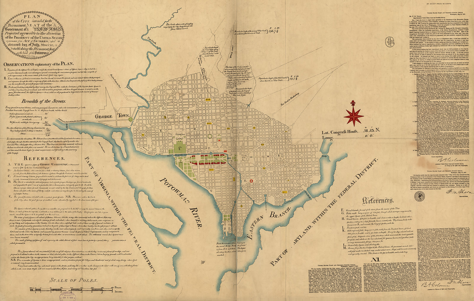 L'enfant Map 6, Washington DC — antique map