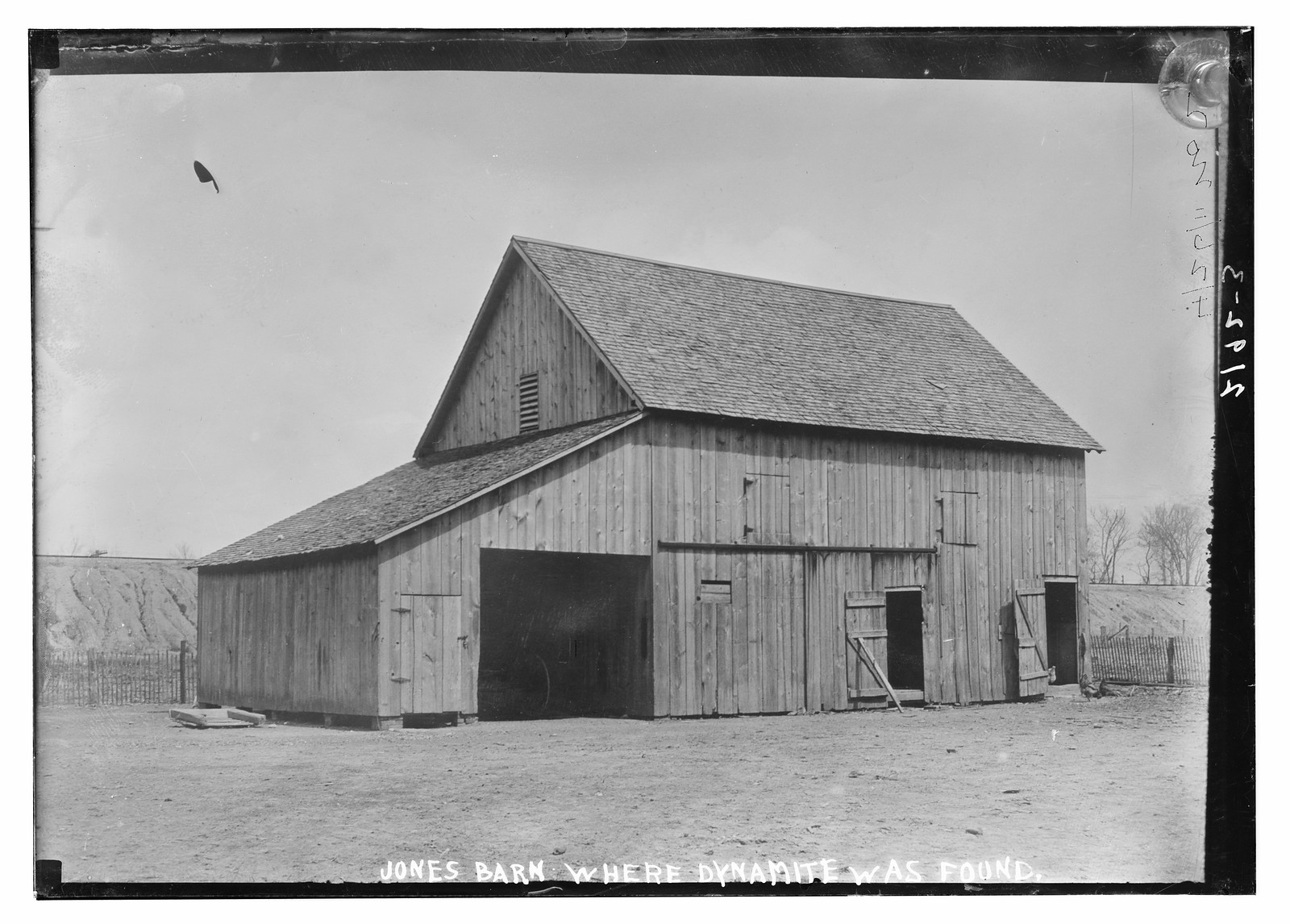 Jones Barn where dynamite was found, n/a — historic photograph