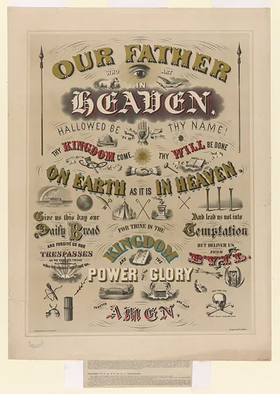Our Father Who Art in Heaven, Lord's Prayer broadside