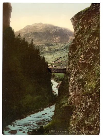 Airolo gorges of the Stalvedro and Airolo St. Gotthard Railway Switzerland
