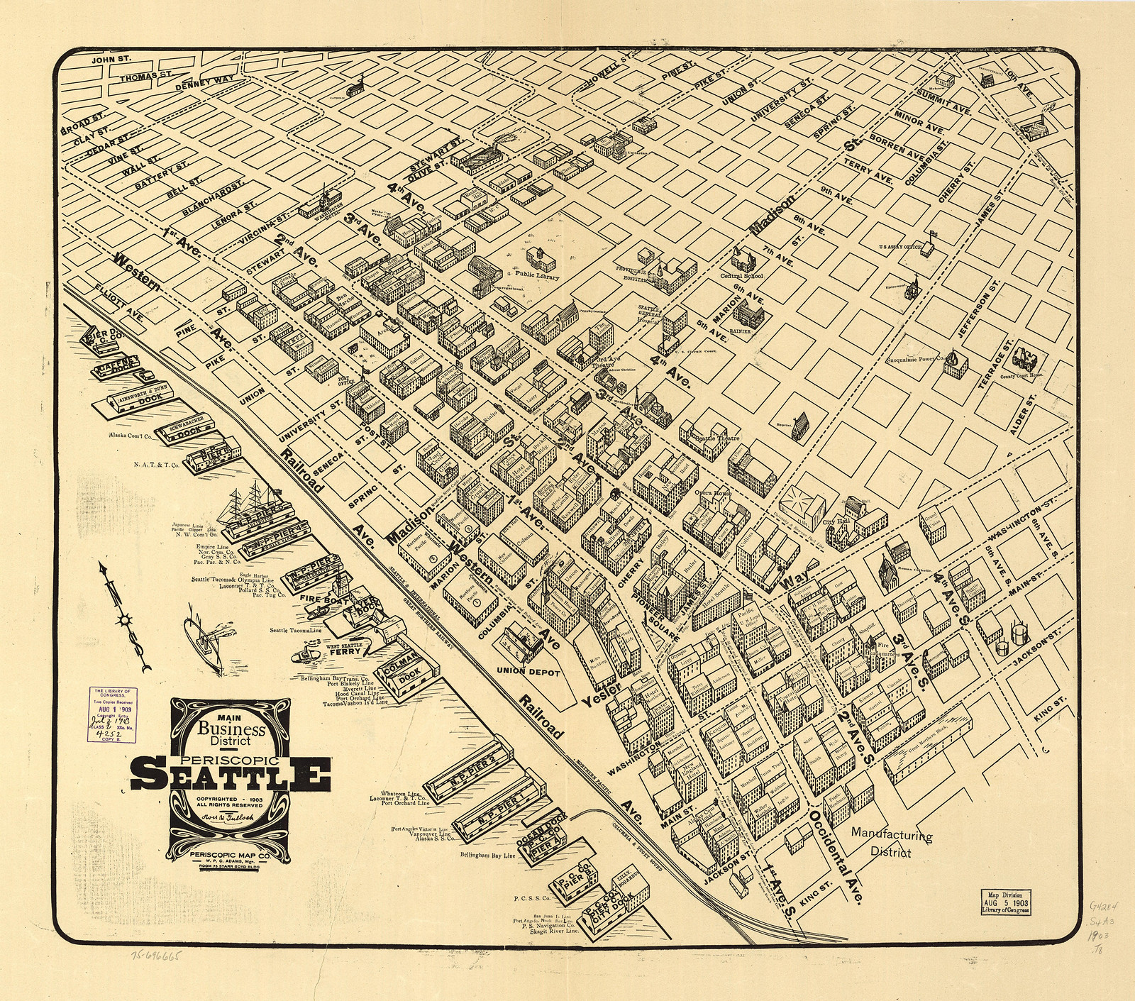 Seattle, Washington, 1903, 1903 — antique map