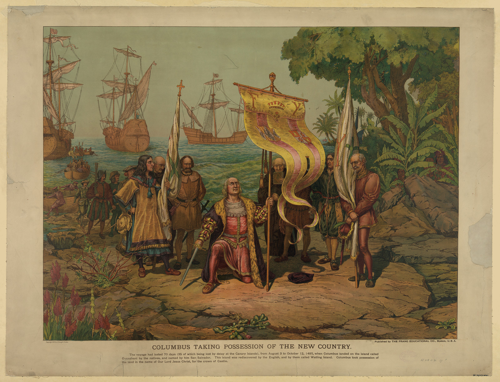 Columbus Taking Possession of the New Country — historic image