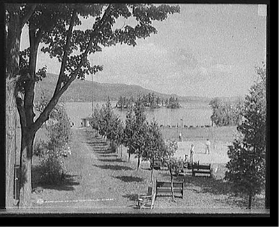 Looking north from Hulett House, Lake George, N.Y.