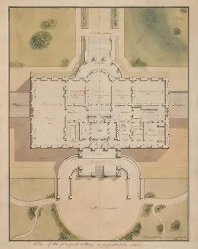 [The White House (President's House") Washington D.C. Site plan and principal story plan]"