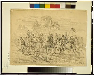 [Cavalry charge near Culpeper Court House, Va.] / E.F.