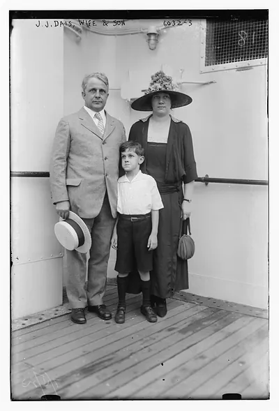 J.J. Dais, wife, and son