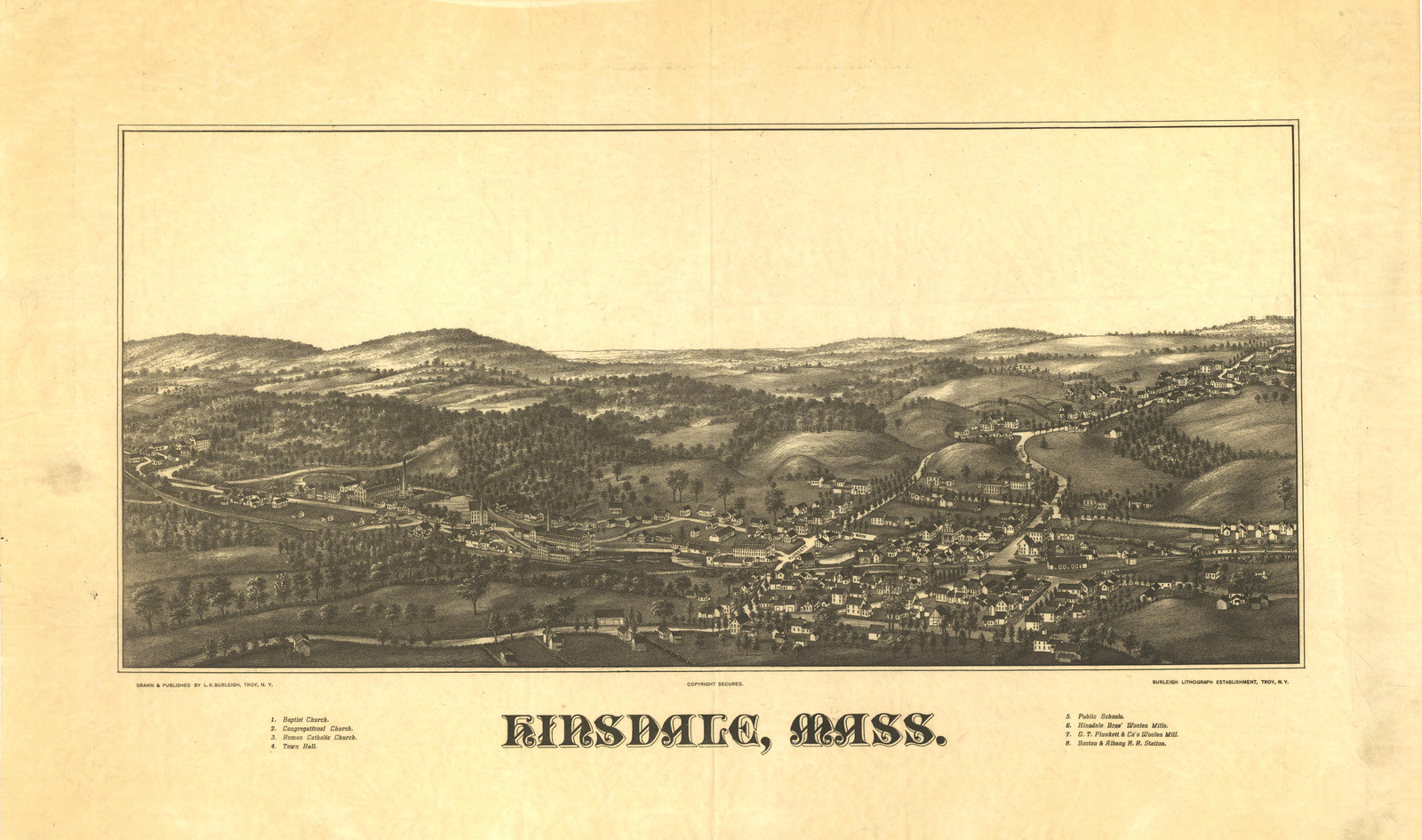 Hinsdale, Massachusetts, 1880, 1880 — antique map