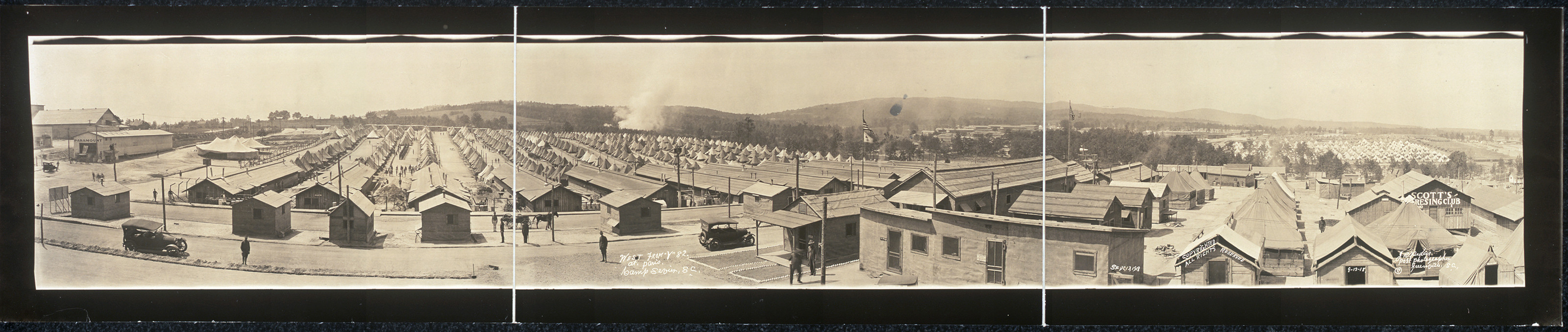 West from Y 82 at Paris Camp Sevier, South Carolina, 1918, 1918 — historic image