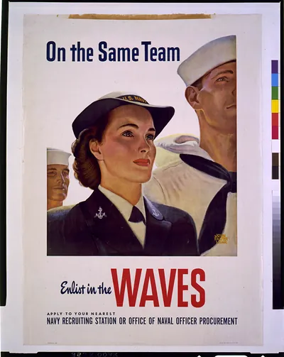 On the same team, enlist in the Waves ... / John Falter, USNR.