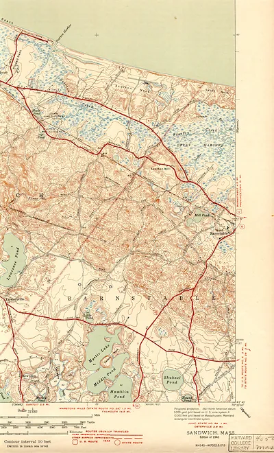 Sandwich, Mass. topographic map, edition of 1943