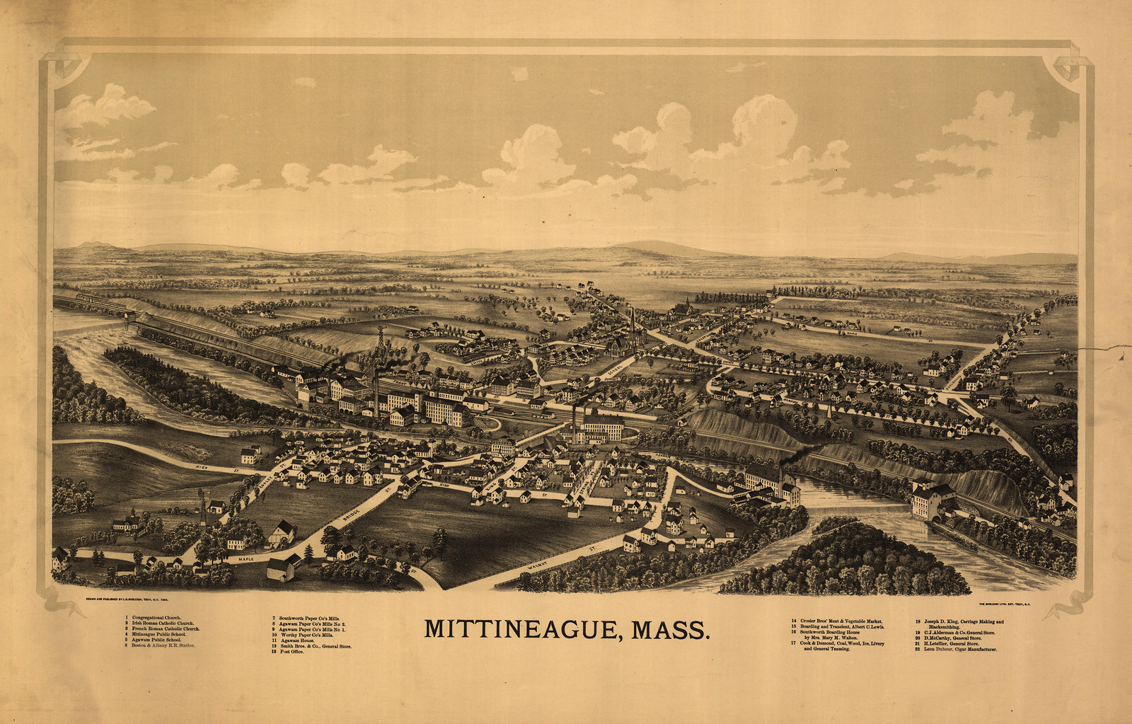 Mittineague, Massachusetts, 1889, 1889 — antique map