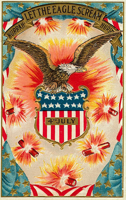 Let the Eagle Scream, 4th July patriotic card — historic image