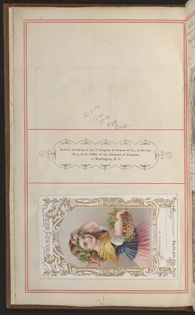 Victorian Reward of Merit trade card with girl and basket