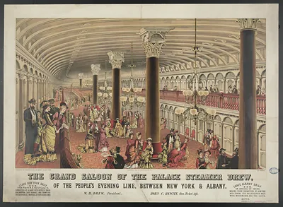 The Grand Saloon of the Palace Steamer Drew