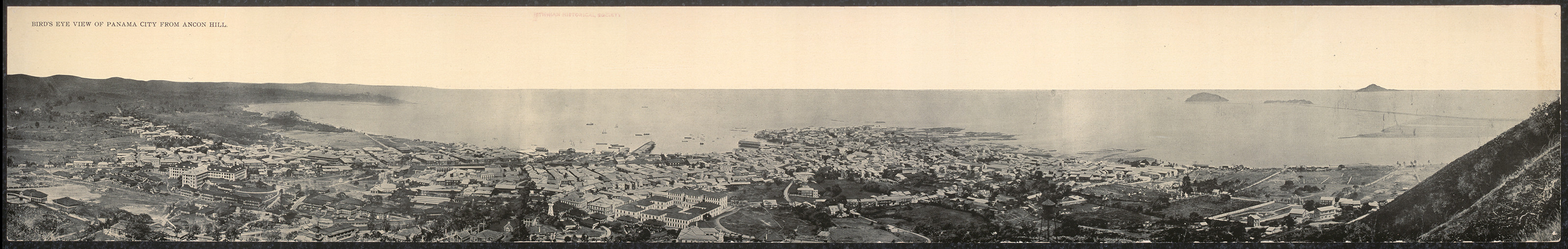 Bird's eye view of Panama City from Ancon Hill — historic image
