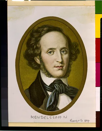 [Felix Mendelssohn-Bartholdy, head-and-shoulders portrait, facing right]