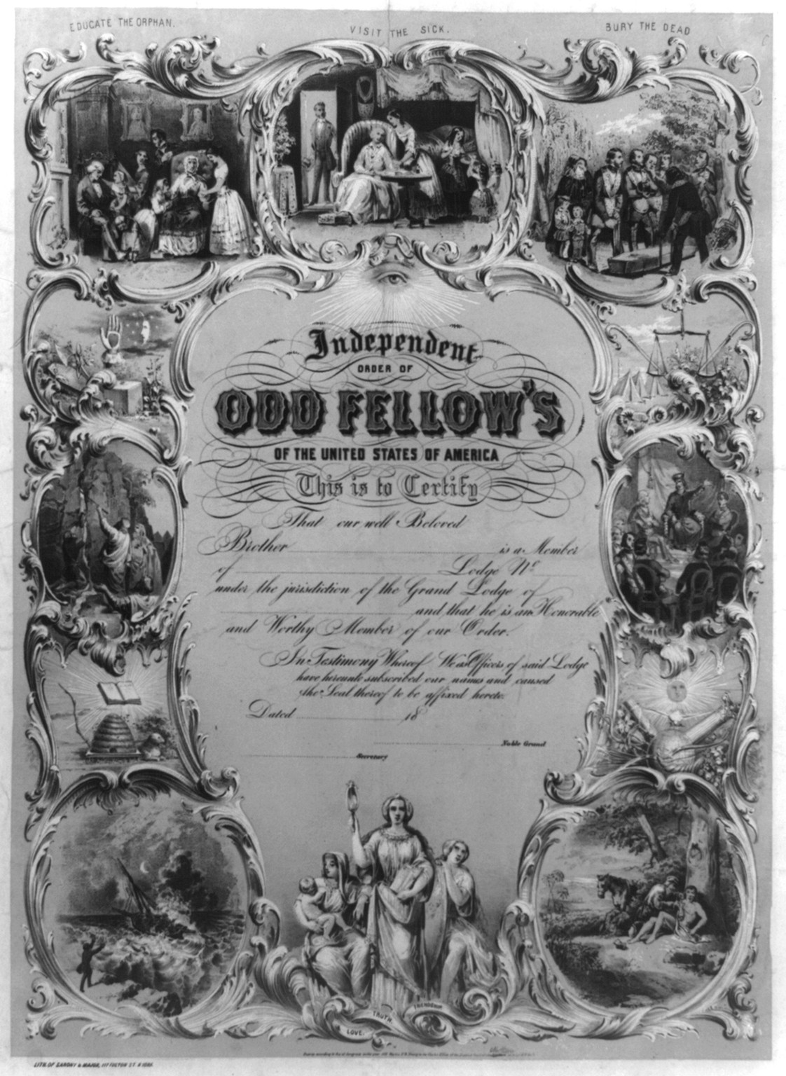 Independent order of odd fellow's of the United States of America, [no date recorded on shelflist card] — historic print