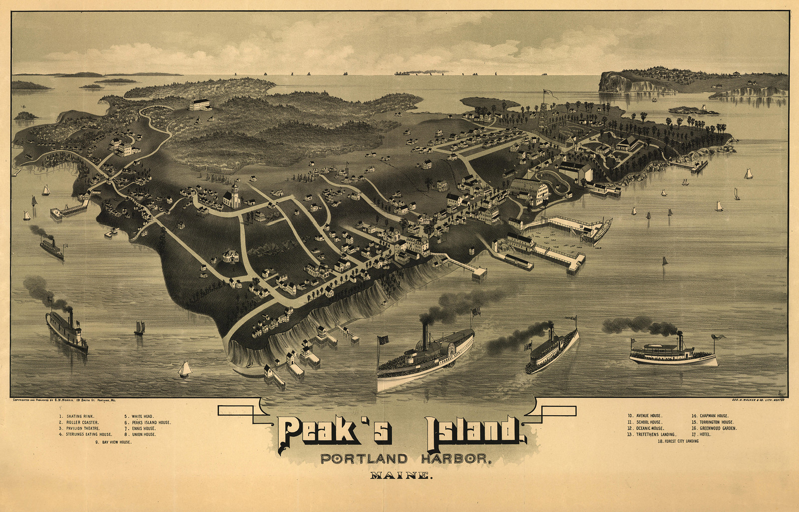 Peaks Island, Maine, 1886, 1886 — antique map